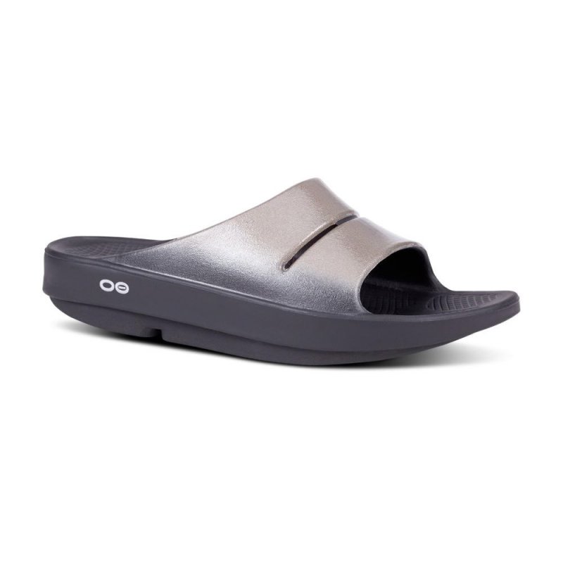 OOFOS Women's OOahh Luxe Slide Sandal - Latte