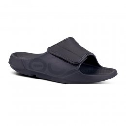 OOFOS Women's OOahh Sport Flex Sandal- Matte Black