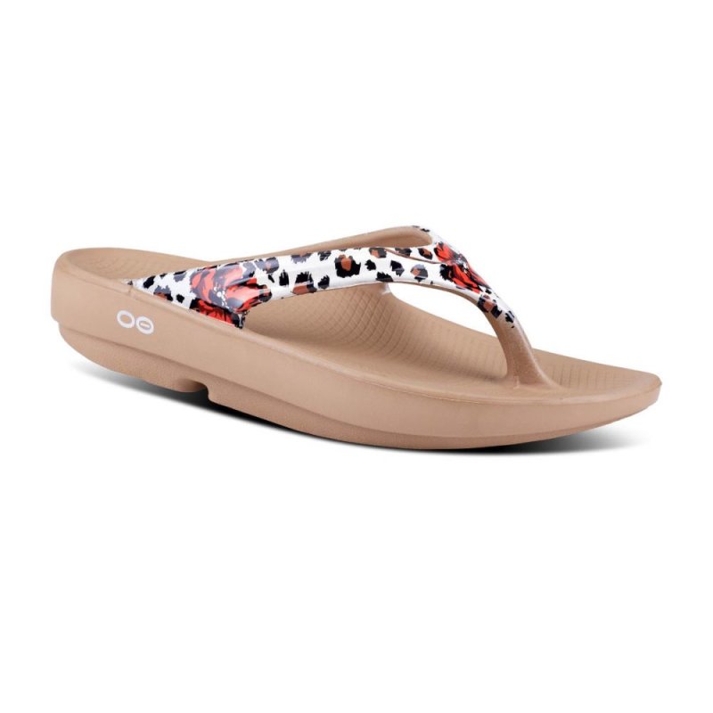 OOFOS Women's OOlala Limited Sandal - Leopard Flora