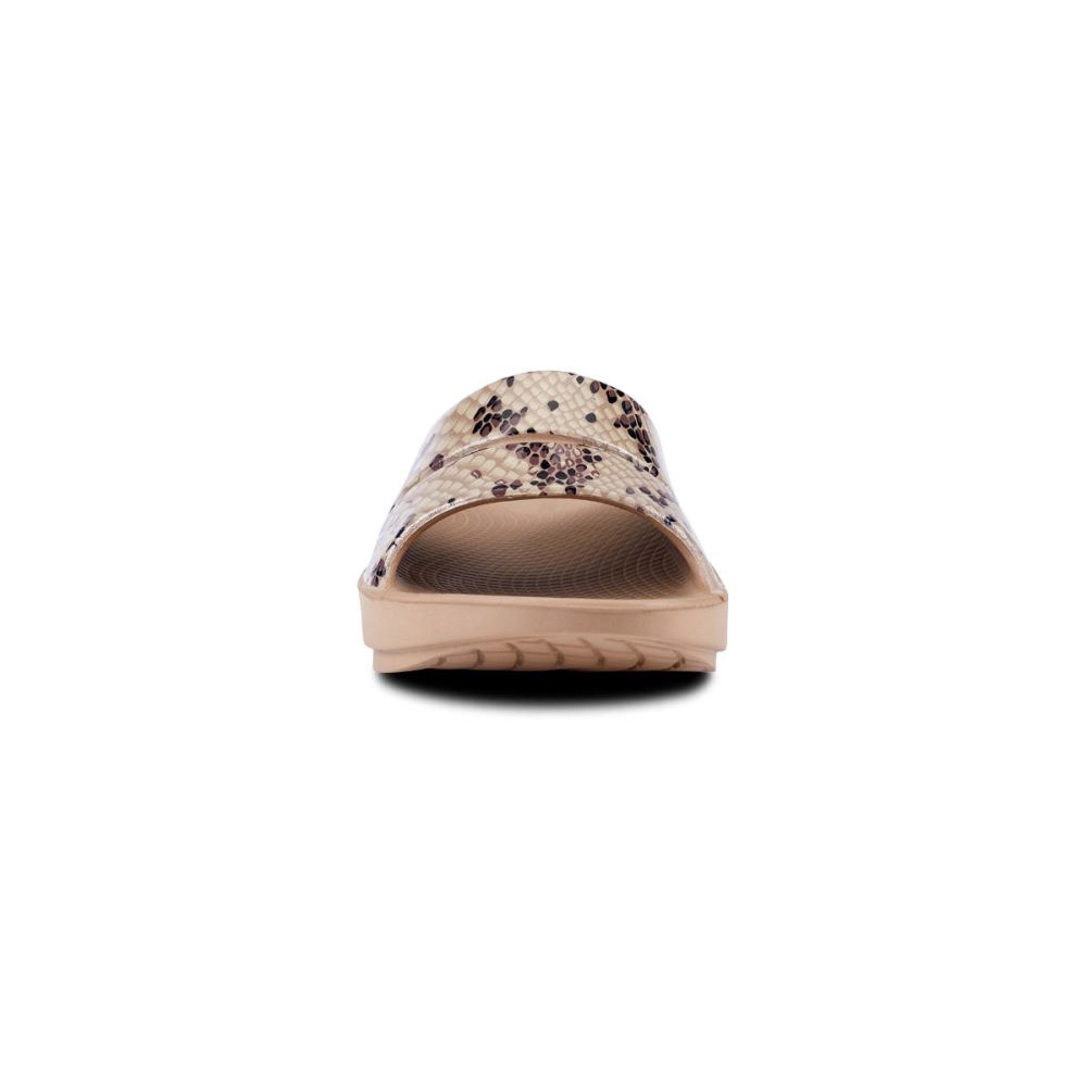 OOFOS Women's OOahh Luxe Slide Sandal - Desert Snake