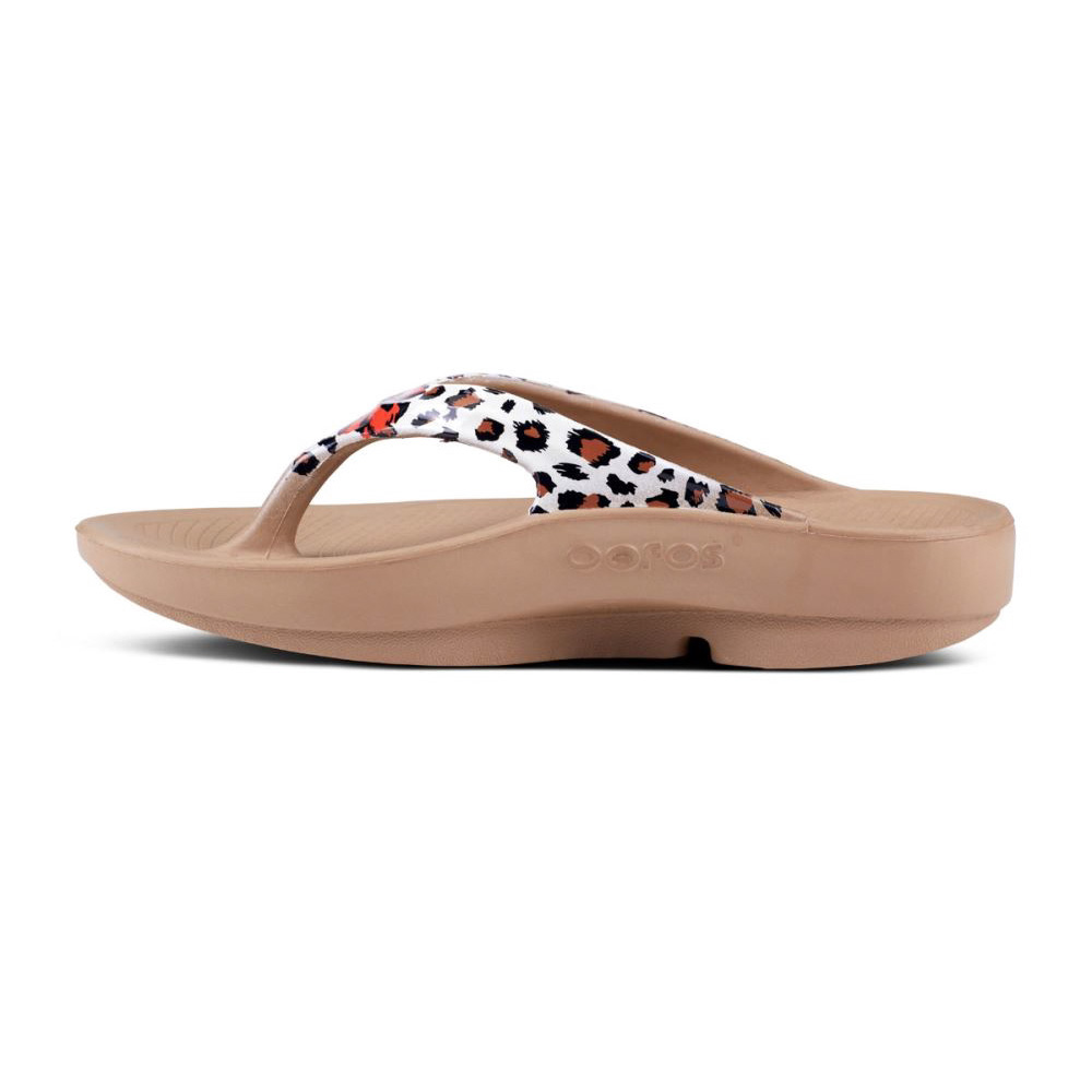 OOFOS Women's OOlala Limited Sandal - Leopard Flora