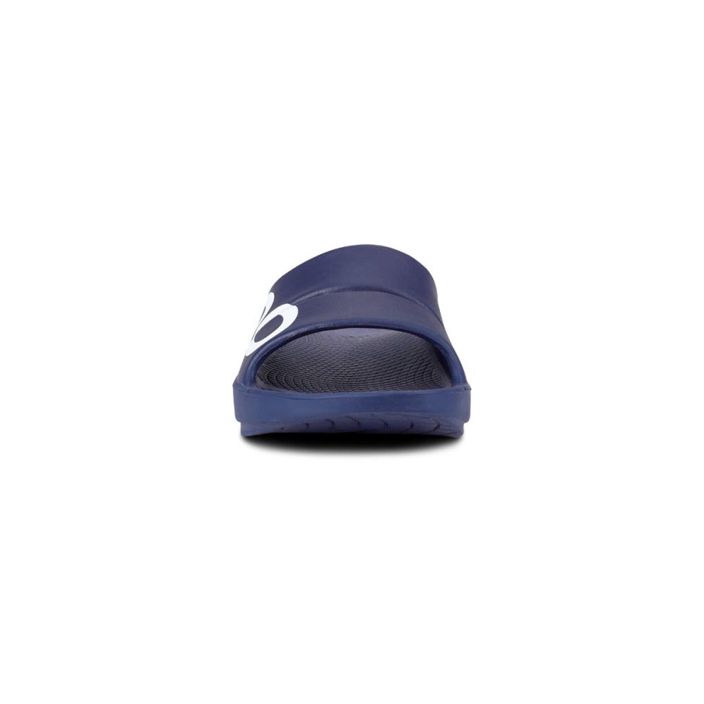 OOFOS Men's OOahh Sport Slide Sandal - Navy White