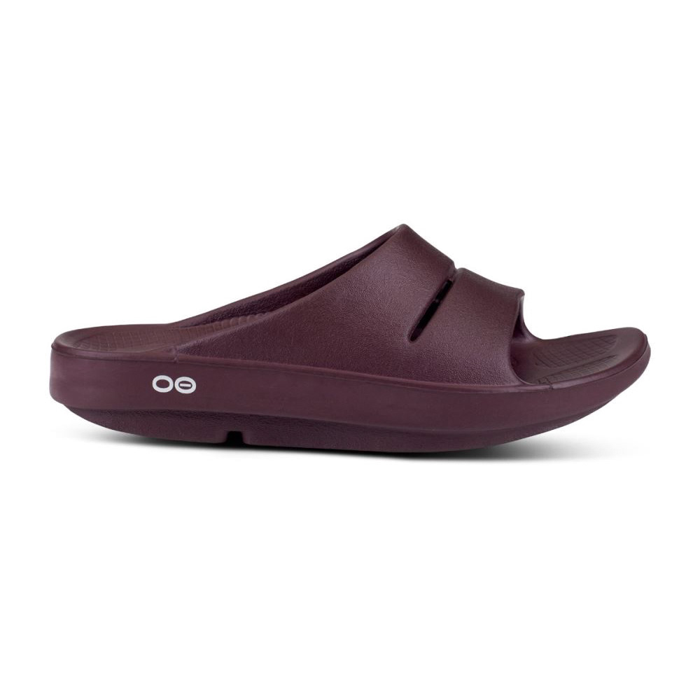 OOFOS Women's OOahh Slide Sandal - Cabernet