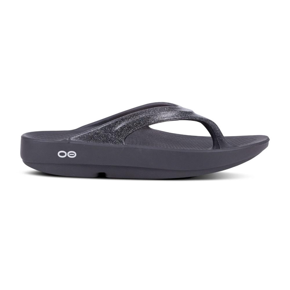 OOFOS Women's OOlala Luxe Sandal - Platinum Sparkle
