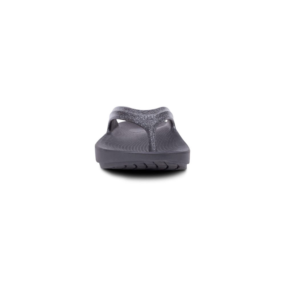 OOFOS Women's OOlala Luxe Sandal - Platinum Sparkle