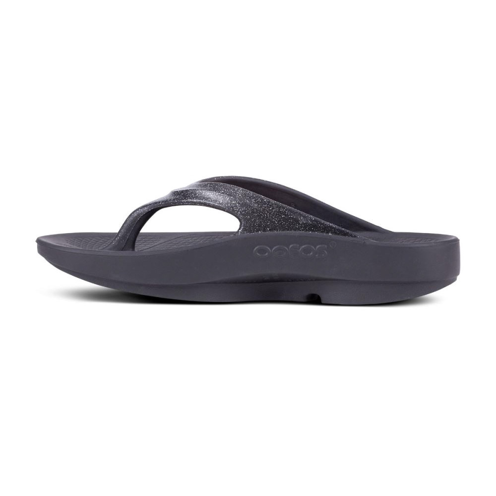 OOFOS Women's OOlala Luxe Sandal - Platinum Sparkle