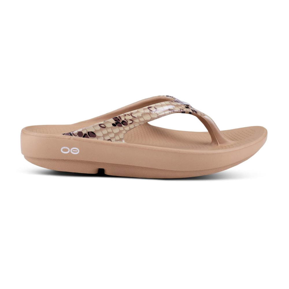 OOFOS Women's OOlala Limited Sandal - Desert Snake