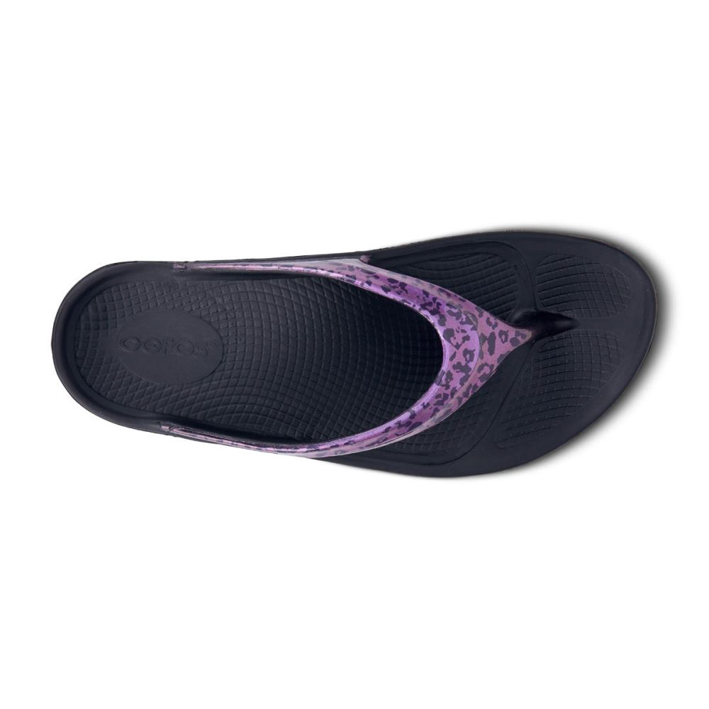 OOFOS Women's OOlala Limited Sandal - Violet Leopard