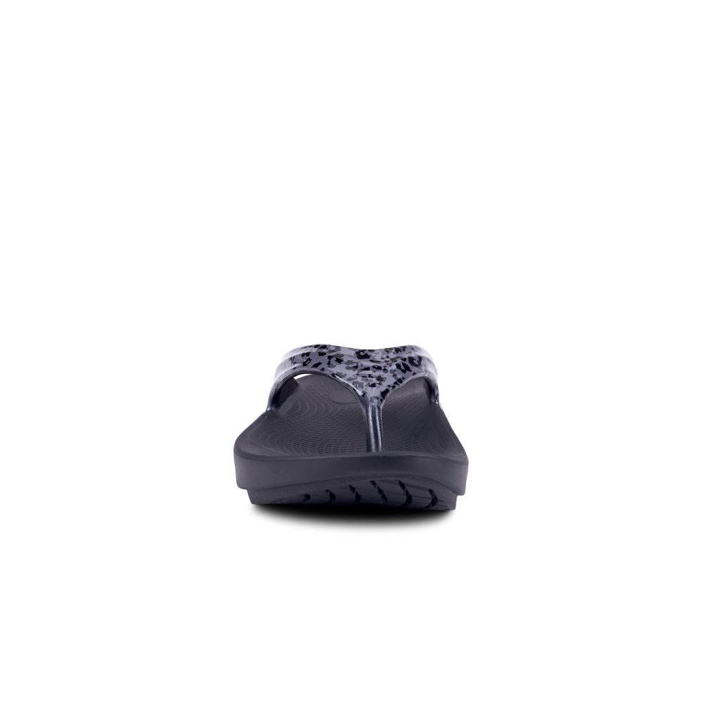 OOFOS Women's OOlala Limited Sandal - Gray Leopard
