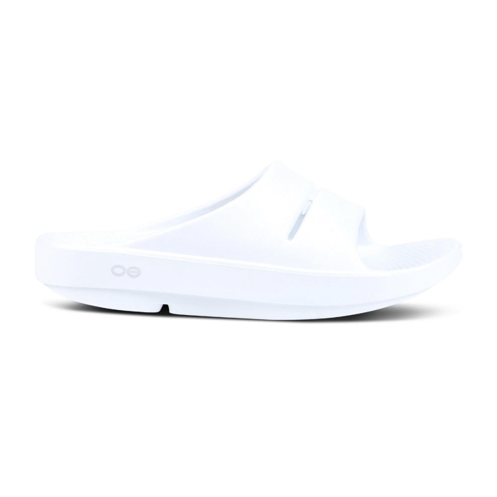 OOFOS Women's OOahh Luxe Slide Sandal - White