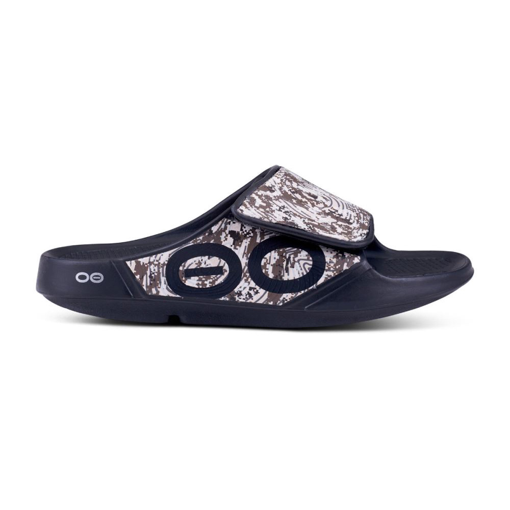OOFOS Men's OOahh Sport Flex Sandal- Desert Camo