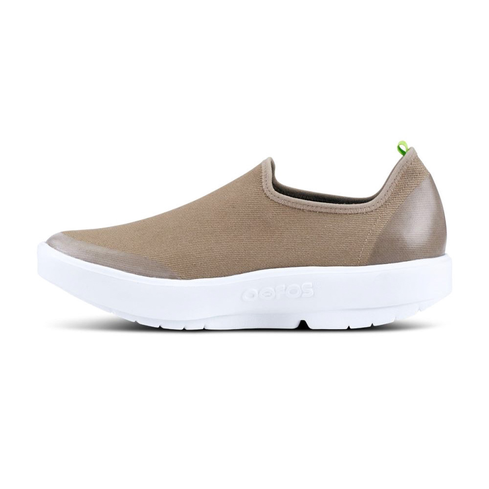 OOFOS Women's OOmg eeZee Low Shoe - White Taupe