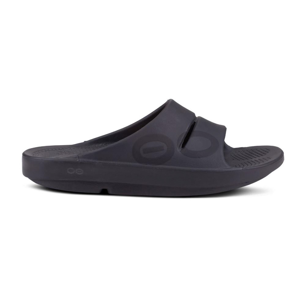 OOFOS Women's OOahh Sport Slide Sandal - Black Matte