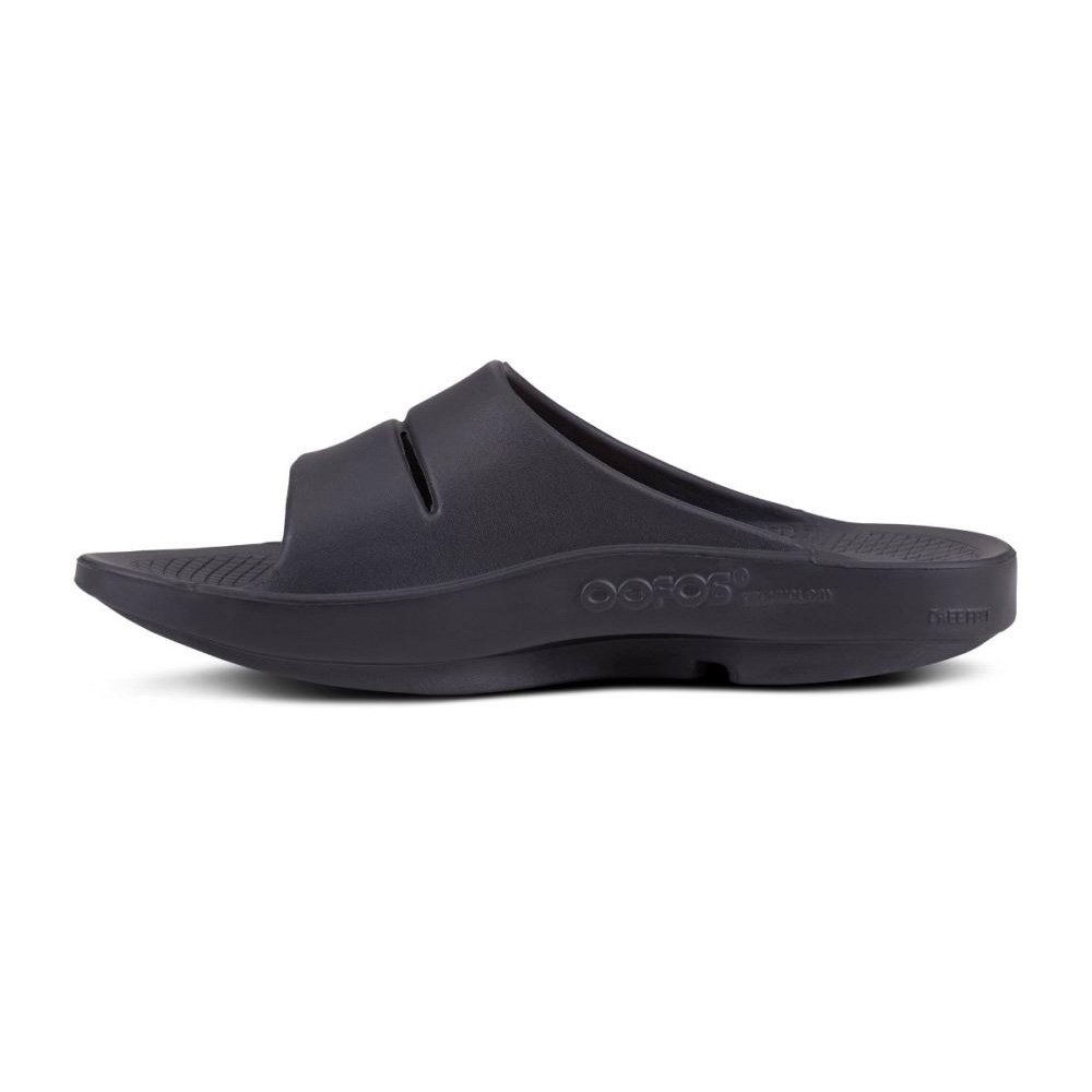 OOFOS Men's OOahh Sport Slide Sandal - Black Matte