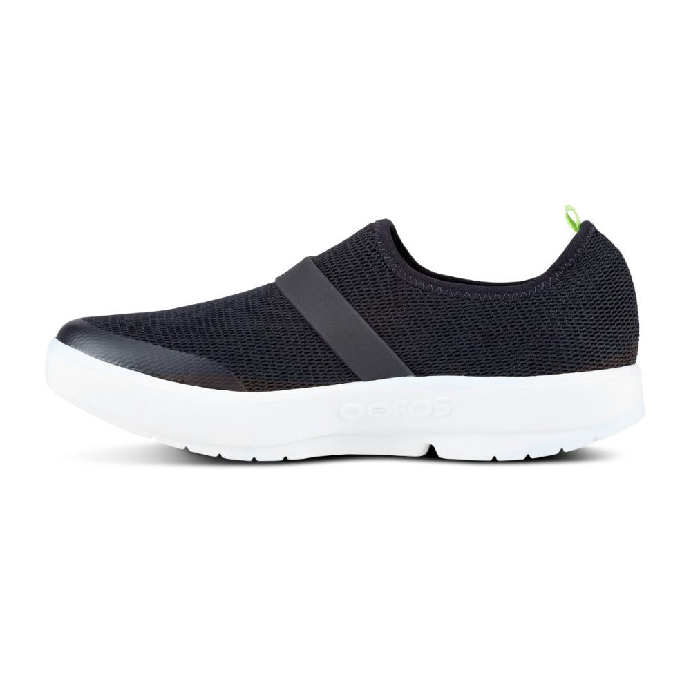 OOFOS Women's OOmg Low Shoe - White Black