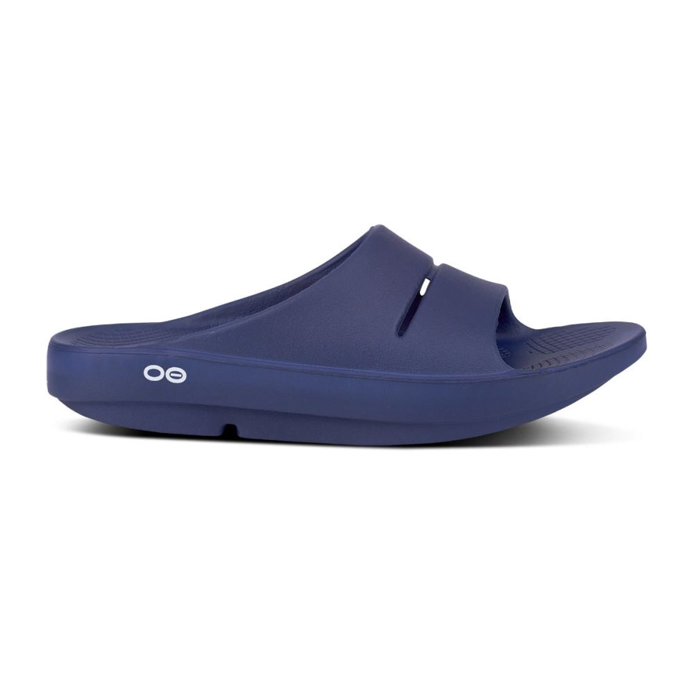OOFOS Men's OOahh Slide Sandal - Navy