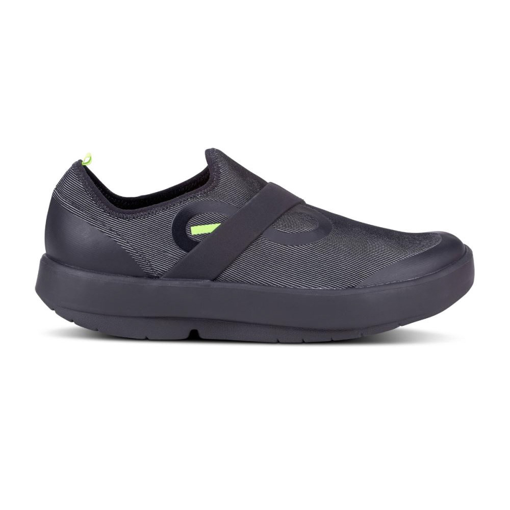 OOFOS Men's OOmg Fibre Low Shoe - Black Gray