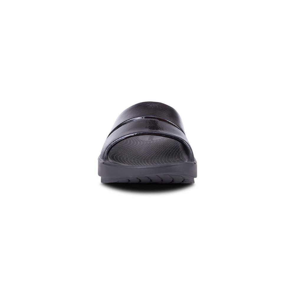 OOFOS Women's OOahh Luxe Slide Sandal - Black