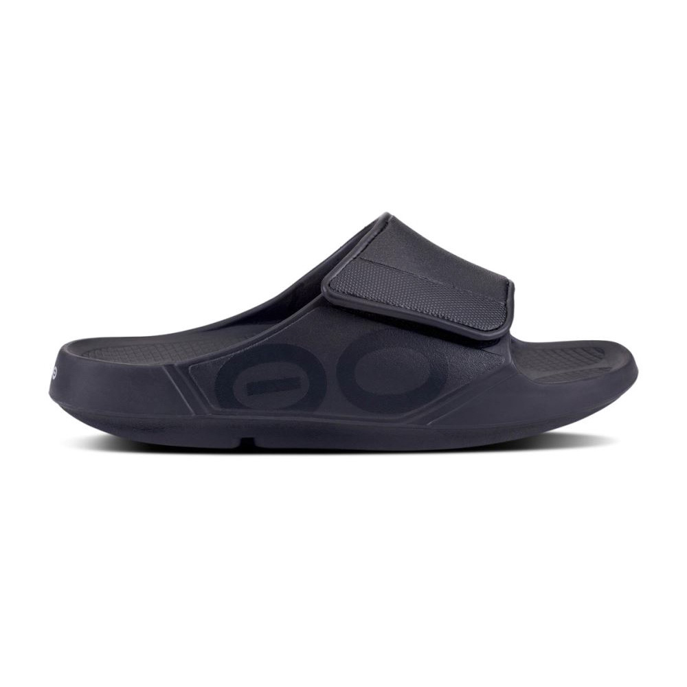 OOFOS Women's OOahh Sport Flex Sandal- Matte Black
