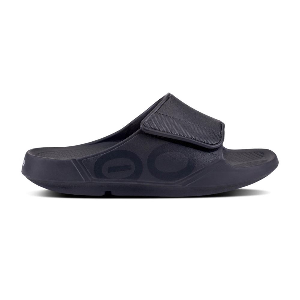 OOFOS Men's OOahh Sport Flex Sandal - Matte Black