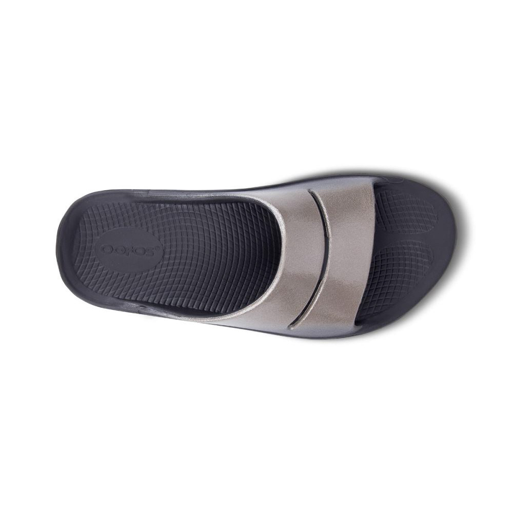 OOFOS Women's OOahh Luxe Slide Sandal - Latte