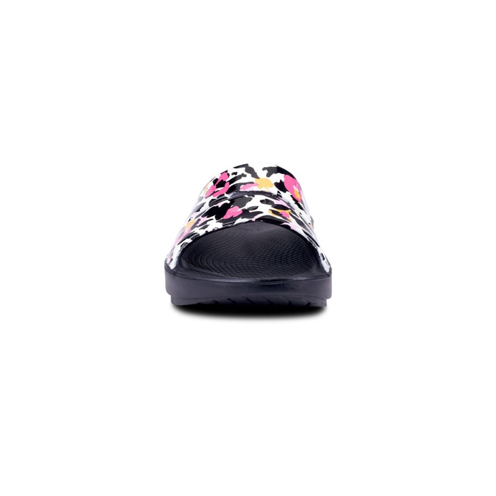 OOFOS Women's OOahh Luxe Slide Sandal - Tiger Lily