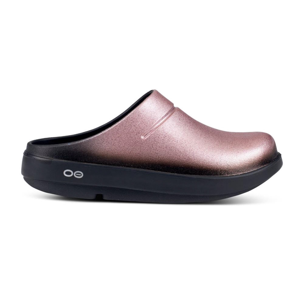 OOFOS Women's OOcloog Luxe Clog - Rose Sparkle