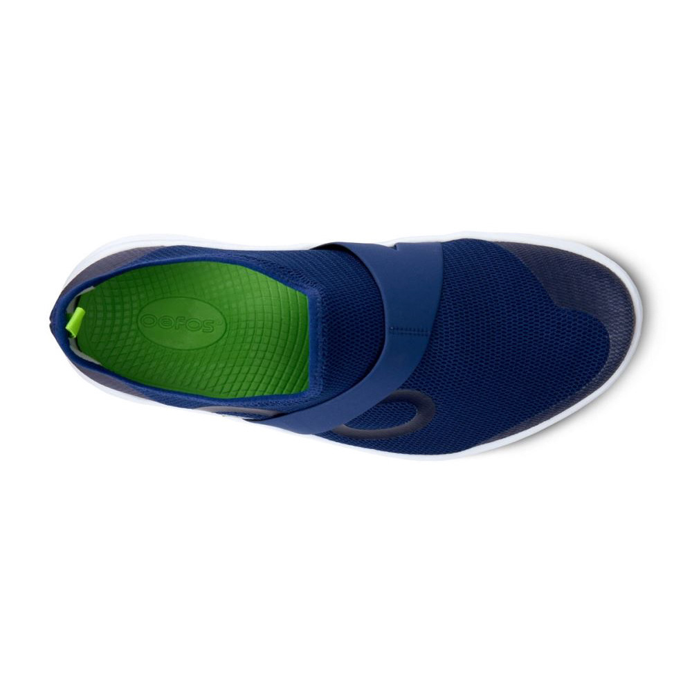 OOFOS Men's OOmg Low Shoe - White & Navy