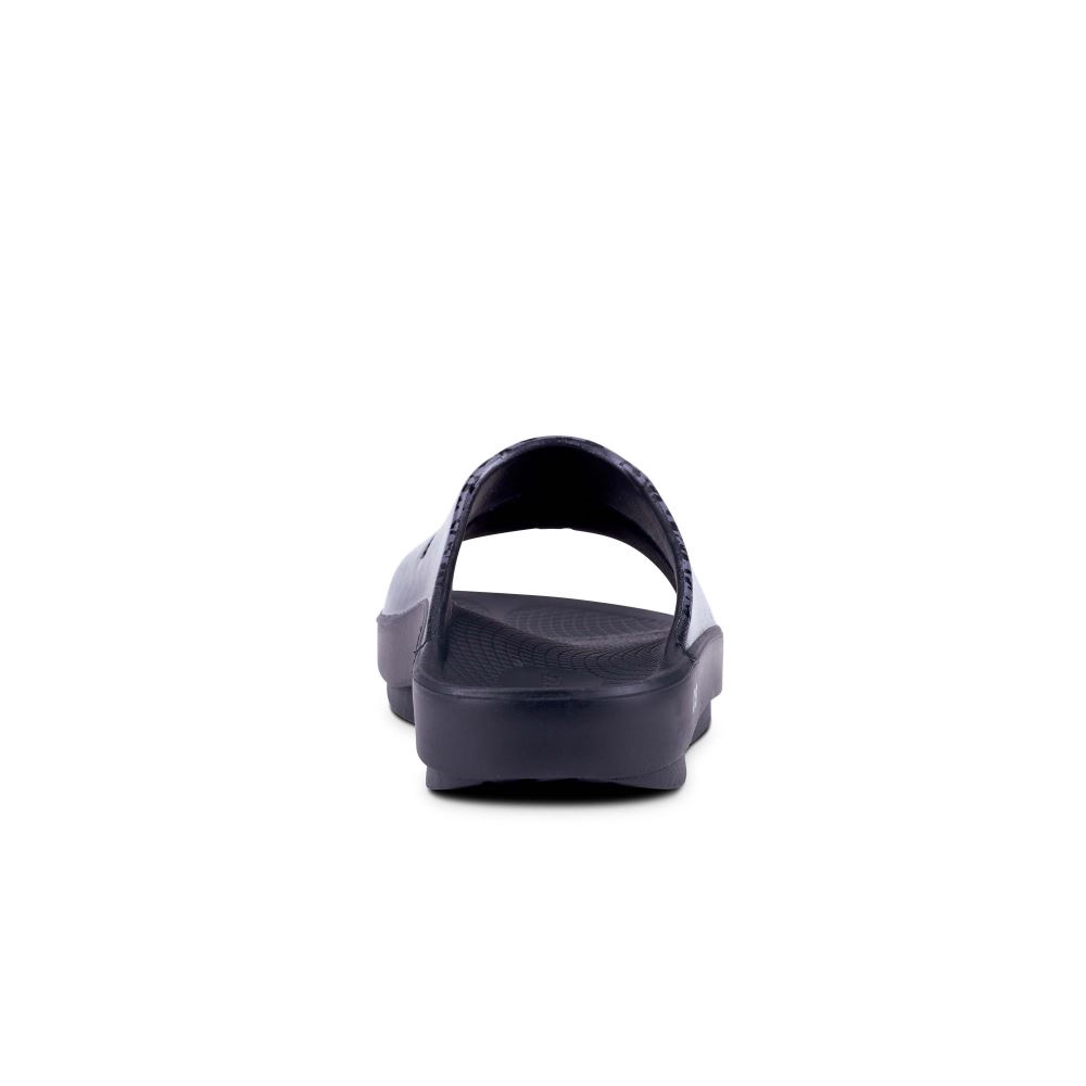 OOFOS Women's OOahh Luxe Slide Sandal - Gray Leopard