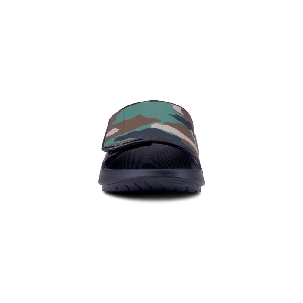 OOFOS Women's OOahh Sport Flex Sandal- Woodland Camo