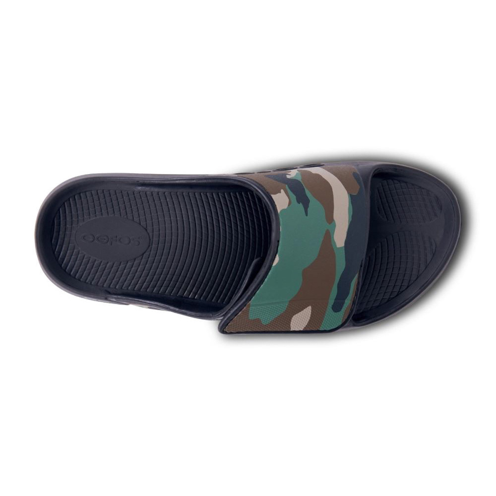 OOFOS Women's OOahh Sport Flex Sandal- Woodland Camo