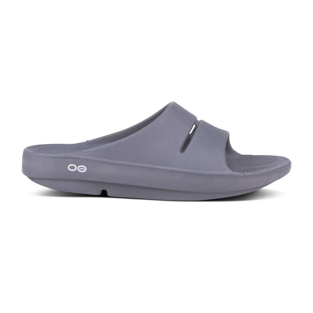 OOFOS Men's OOahh Slide Sandal - Slate