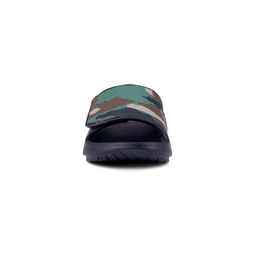 OOFOS Men's OOahh Sport Flex Sandal- Woodland Camo